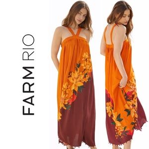 FARM Rio Halter Maxi Cover-Up Dress L